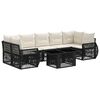 vidaXL Conjunto de sof&aacute;s de jard&iacute;n 8 uds. Negro y Blanco Crema