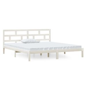 vidaXL Estructura de cama de madera maciza de pino blanco 140x190 cm