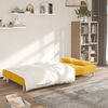vidaXL Sofá cama de 2 plazas con dos almohadas tela color amarillo