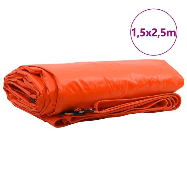 vidaXL Lona 650g / m&sup2; Naranja 1,5 x 2,5 m Lona con recubrimiento de PVC