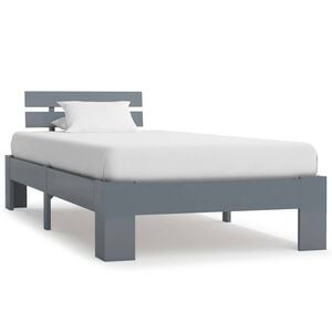 vidaXL Estructura de cama sin colch&oacute;n madera de pino gris 90x200 cm
