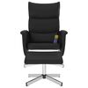 vidaXL Sill&oacute;n reclinable masaje con reposapi&eacute;s cuero sint&eacute;tico negro