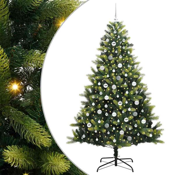 vidaXL &Aacute;rbol de Navidad Artificial Plegable 300 LEDs Verde 210 cm