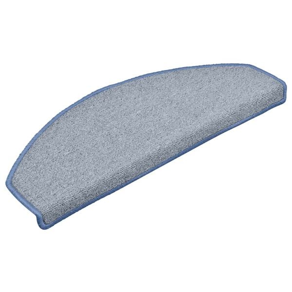 vidaXL Felpudos para escaleras 30 unidades 65x24x4 cm Gris claro y azul Semicircular Grande