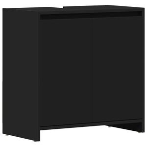 vidaXL Armario de baño madera contrachapada negro 60x33x61 cm