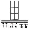 vidaXL Puerta corredera con herrajes ESG vidrio y aluminio 90x205 cm