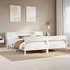 vidaXL Cama con estanter&iacute;a sin colch&oacute;n madera maciza blanca 180x200 cm