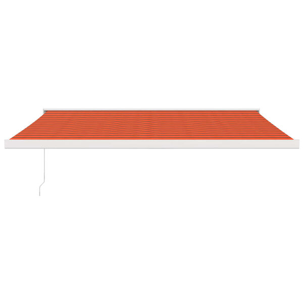 vidaXL Toldo retr&aacute;ctil aluminio y tela naranja y marr&oacute;n 4,5x3 m