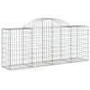 vidaXL Cesta de gaviones forma arco hierro galvanizado 200x50x80/100cm