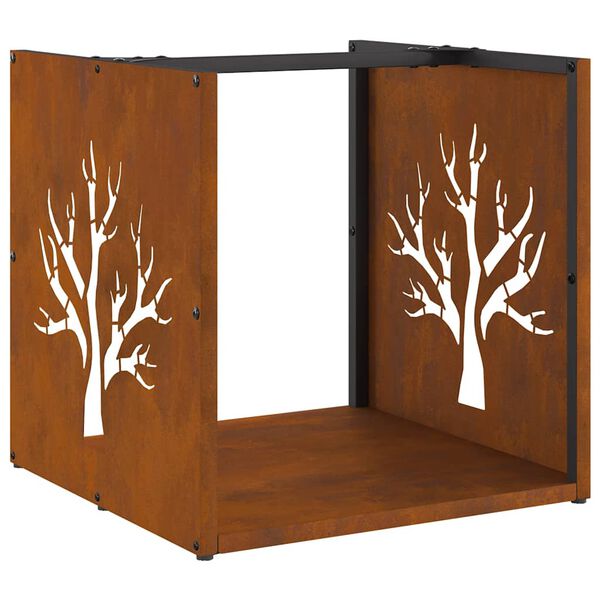 vidaXL Le&ntilde;ero 40x40x40 cm Acero oxidado