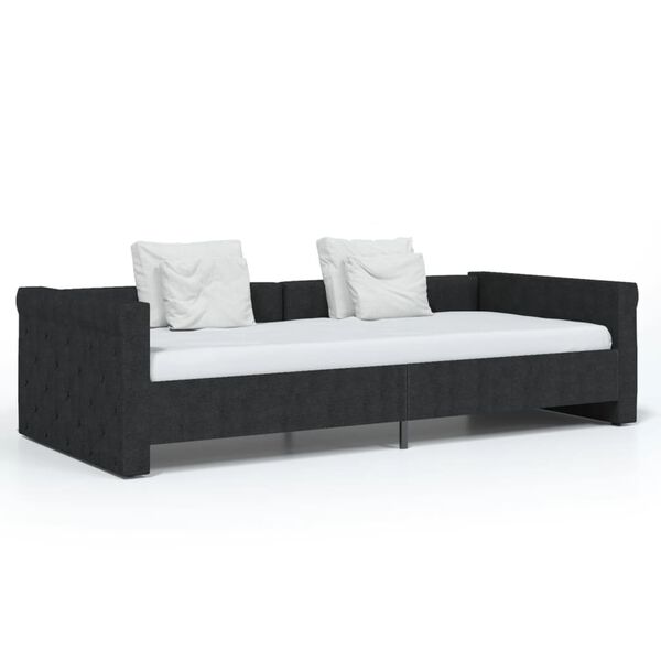 vidaXL Sof&aacute; cama USB de tela negro 90x200 cm
