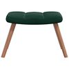 vidaXL Sill&oacute;n de relax con taburete terciopelo verde oscuro