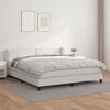 vidaXL Cama box spring con colch&oacute;n cuero sint&eacute;tico blanco 180x200 cm
