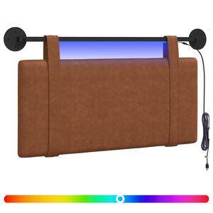 vidaXL Cabecero colgante Marr&oacute;n PU antiguo