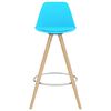 vidaXL Taburetes de cocina 4 unidades azul PP y madera maciza de haya