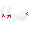 vidaXL Reno de Navidad 3D con trineo LOVIISA 3 uds. 160 LED