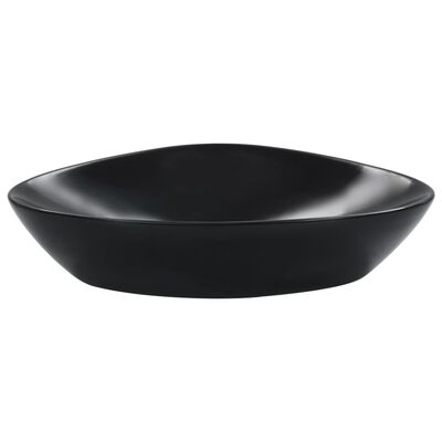 vidaXL Lavabo 58,5x39x14 cm cerámica negro
