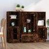 vidaXL Aparador alto 3 piezas madera contrachapada roble ahumado