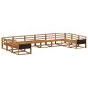 vidaXL Conjunto de sof&aacute;s de exterior 10 pcs Natural