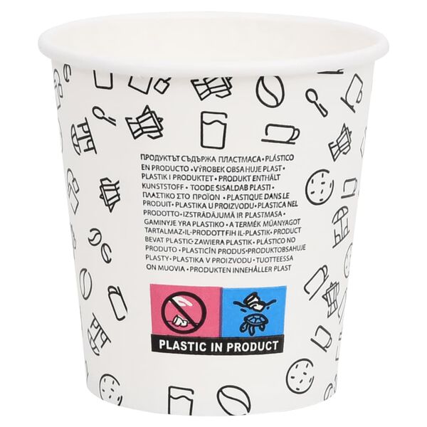 vidaXL Vasos de papel para caf&eacute; 100 uds blanco y negro 200 ml