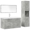 vidaXL Juego muebles de ba&ntilde;o 4 pzas madera contrachapada gris hormig&oacute;n