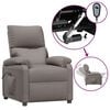 vidaXL Sill&oacute;n reclinable el&eacute;ctrico tela gris taup&eacute;