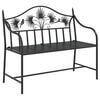 vidaXL Banco de jard&iacute;n Negro 104 x 52,5 x 89 cm Acero