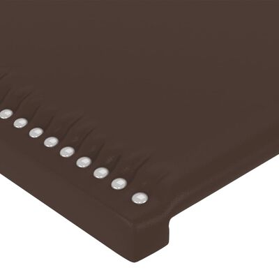 vidaXL Cabecero con LED cuero sintético marrón 183x16x118/128 cm