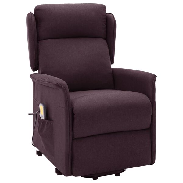 vidaXL Sillón de masaje elevable tela morado