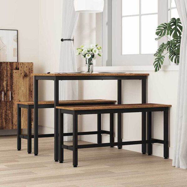 vidaXL Banca de Comedor Madera vieja 100 x 32,5 x 48,5 cm