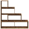 vidaXL Librer&iacute;a divisora 4 niveles madera envejecida 143,5x29x143,5 cm