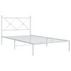 vidaXL Estructura cama sin colch&oacute;n con cabecero metal blanco 100x190cm
