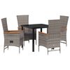 vidaXL Conjunto de Comedor de Jard&iacute;n con coj&iacute;n 5 pcs Gris