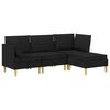 vidaXL Juego de sof&aacute; modular con almacenamiento 4 pcs Negro Tela