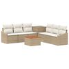 vidaXL Juego de Sof&aacute; 8 uds. Beige y blanco crema