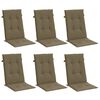 vidaXL Cojines silla respaldo alto 6 uds tela taupe melange 120x50x4cm