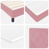 vidaXL Cama Box Spring LED con colch&oacute;n Rosa 140 x 190 cm Terciopelo