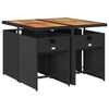 vidaXL Set de muebles jard&iacute;n 5 pzas con cojines rat&aacute;n sint&eacute;tico negro