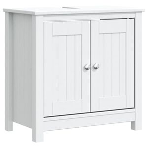 vidaXL Mueble de lavabo ba&ntilde;o BERG madera maciza pino blanco 60x34x59cm