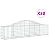 vidaXL Cestas de gaviones 30 uds forma de arco hierro 200x30x40/60 cm