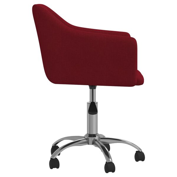 vidaXL Silla de comedor giratoria tela rojo tinto