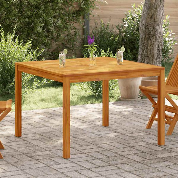 vidaXL Mesa de comedor de jard&iacute;n madera maciza de acacia 110x110x75 cm