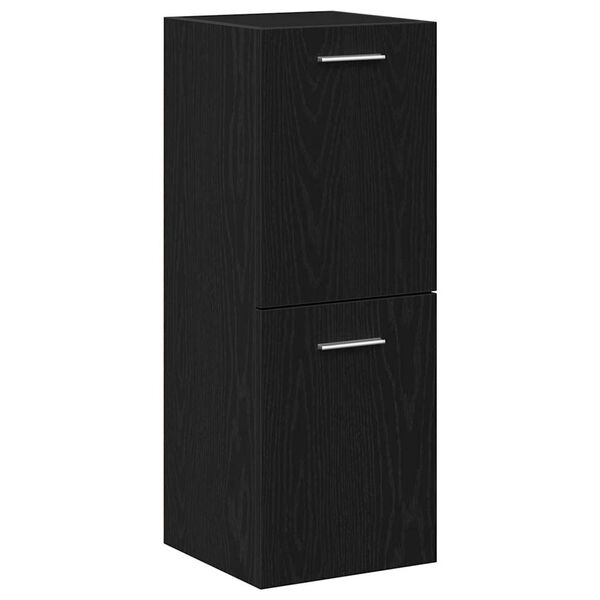 vidaXL Gabinete de Baño con almacenamiento Roble Negro 30 x 30 x 80 cm