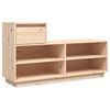 vidaXL Zapatero de madera maciza de pino 110x34x61 cm