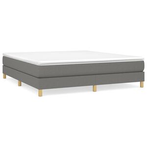 vidaXL Estructura de cama con somier de tela gris oscuro 180x200 cm