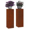 vidaXL Soporte de plantas 2 pcs Oxidado 24 x 24 x 75 cm