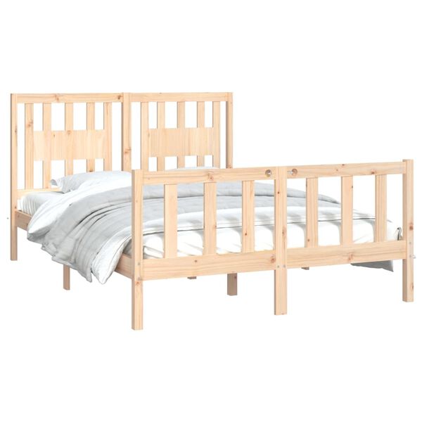 vidaXL Estructura de cama sin colch&oacute;n madera maciza de pino 140x200 cm