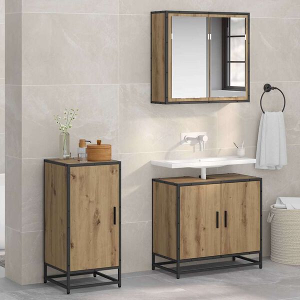 vidaXL Aparador Roble artesanal 35,5 x 35 x 76 cm