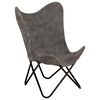 vidaXL Silla Butterfly de lona gris antracita