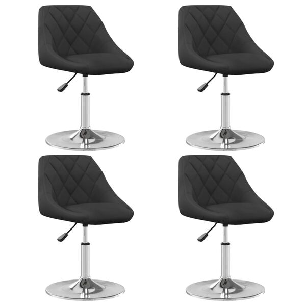 vidaXL Sillas de comedor giratorias 4 unidades terciopelo negro